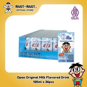 Want Want HALAL Opao Milk Flavoured Drink Rasa Original 125ml x 36pcs (satu dus)