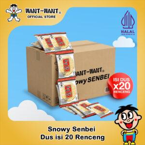 Want Want HALAL Shelly Senbei Snowy Senbei Rice Cracker Original 10.5g x 200pcs (1 dus)