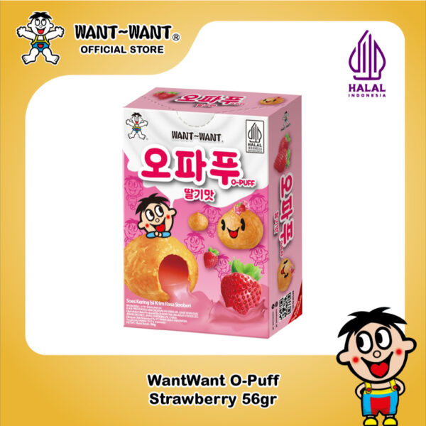 Want-Want O-Puff Rasa Strawberry 56Gr